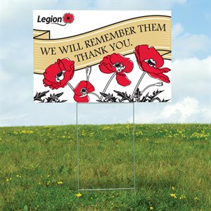 LAWN SIGN WE WILL REMEMBER THEM 16" X 24"