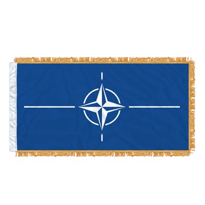 DRAPEAU OTAN 54" X 27" MANCHON & FRANGE