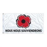 FLAG POPPY "NOUS NOUS SOUVIENDRONS" 6' X 3' GROMMET (2)