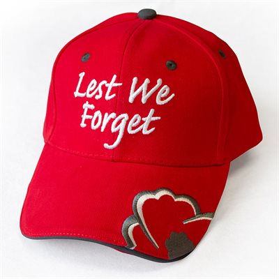BALL CAP LEST WE FORGET RED